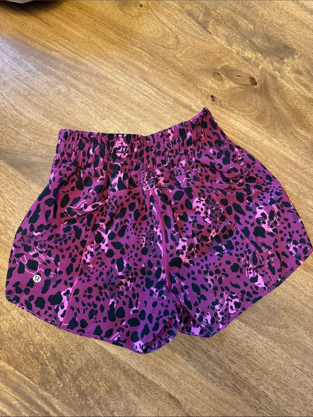 Lululemon Purple and Black Animal Print Short (with liner)